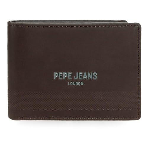 Pepe Jeans Głęboki Poziomy Portfel z Portfelem Brązowy 11x8x1 cm Skóra by Joumma Bags, Brązowy brązowy, Talla única, Poziomy portfel z portfelem