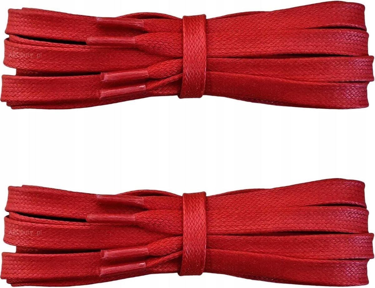 WOSKOWANE Płaskie Sznurówki CZERWONE Sznurowadła 160 cm SZEROKIE 5mm G14-04