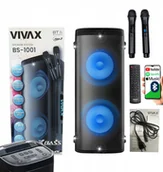 Głośniki przenośne - Vivax BS-1001 100W Pilot 2 Mikrofony Karaoke LED AUX USB - miniaturka - grafika 1