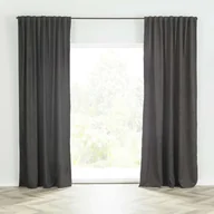 Zasłony - Dekoria pl pl Zasłona BASIC na taśmie marszczącej 140x260cm czarny szenil 1 szt. 140 cm x 260 cm 249-717 - miniaturka - grafika 1