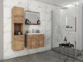 Meble łazienkowe - Meble łazienkowe z umywalką szafka słupek lustro - miniaturka - grafika 1