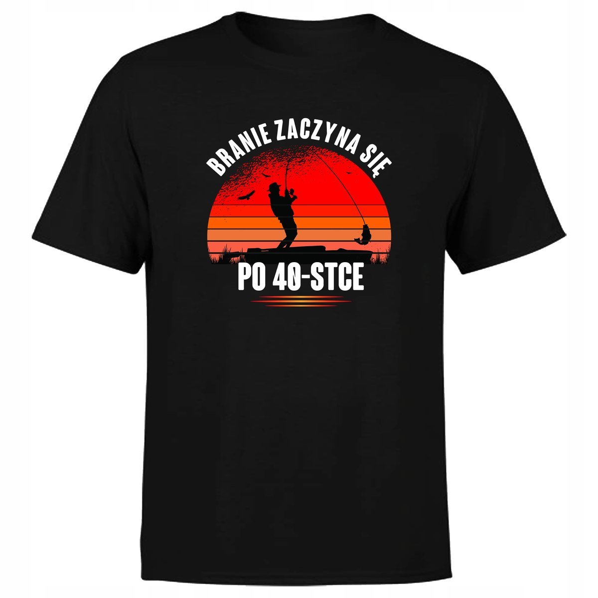 Koszulka męska z nadrukiem BRANIE ZACZYNA SIĘ PO 40 na 40 urodziny 5XL