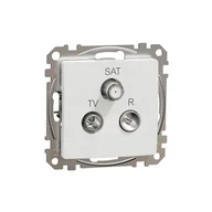 Gniazdka elektryczne - Schneider Gniazdo antenowe R/TV/SAT przelotowe (7dB) SEDNA Design & Elements biały - miniaturka - grafika 1