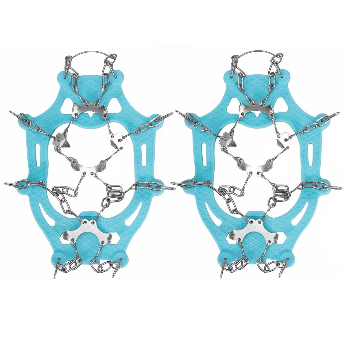 Raczki na buty turystyczne stalowe antypoślizgowe nakładki rozmiar 36-40 turkusowe
