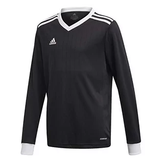 Koszulki dla chłopców - adidas Adidas chłopięca TABELA18 JSY LY T-shirt z długim rękawem, czarny/biały, 1314 FI5538 - grafika 1