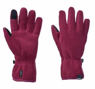 Dziecięce rękawiczki polarowe Jack Wolfskin SPIRIT FLEECE GLOVE Y dark ruby - S/M - Rękawiczki dla dzieci - miniaturka - grafika 1