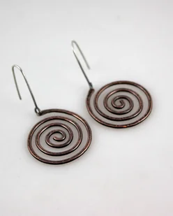 Spiralne - miedziane kolczyki lub klipsy - Kolczyki - miniaturka - grafika 1
