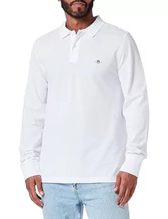 GANT Męska koszulka polo REG Shield LS Pique Rugger, biała, standardowa, biały, 3XL - Koszulki męskie - miniaturka - grafika 1