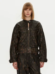 Gestuz Kurtka skórzana Linera 10909473 Brązowy Loose Fit - Kurtki damskie - miniaturka - grafika 1