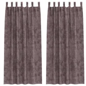 Zasłony - vidaXL Zasłony Velvet 2 szt. z oczkami Brązowe 260x140 cm - miniaturka - grafika 1