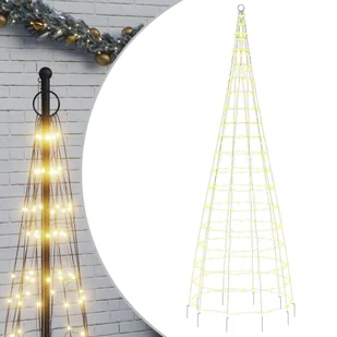 Choinka z lampek, na maszt, 550 ciepłych białych LED, 300 cm Lumarko! - Oświetlenie świąteczne - miniaturka - grafika 3