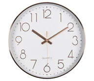 Zegary - Zegar ścienny 1xAA 29 cm biały/różowe złoto - miniaturka - grafika 1