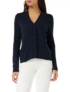 Tommy Hilfiger Damski miękki wełniany kardigan V-NK, pustynne niebo, L - Swetry damskie - miniaturka - grafika 1