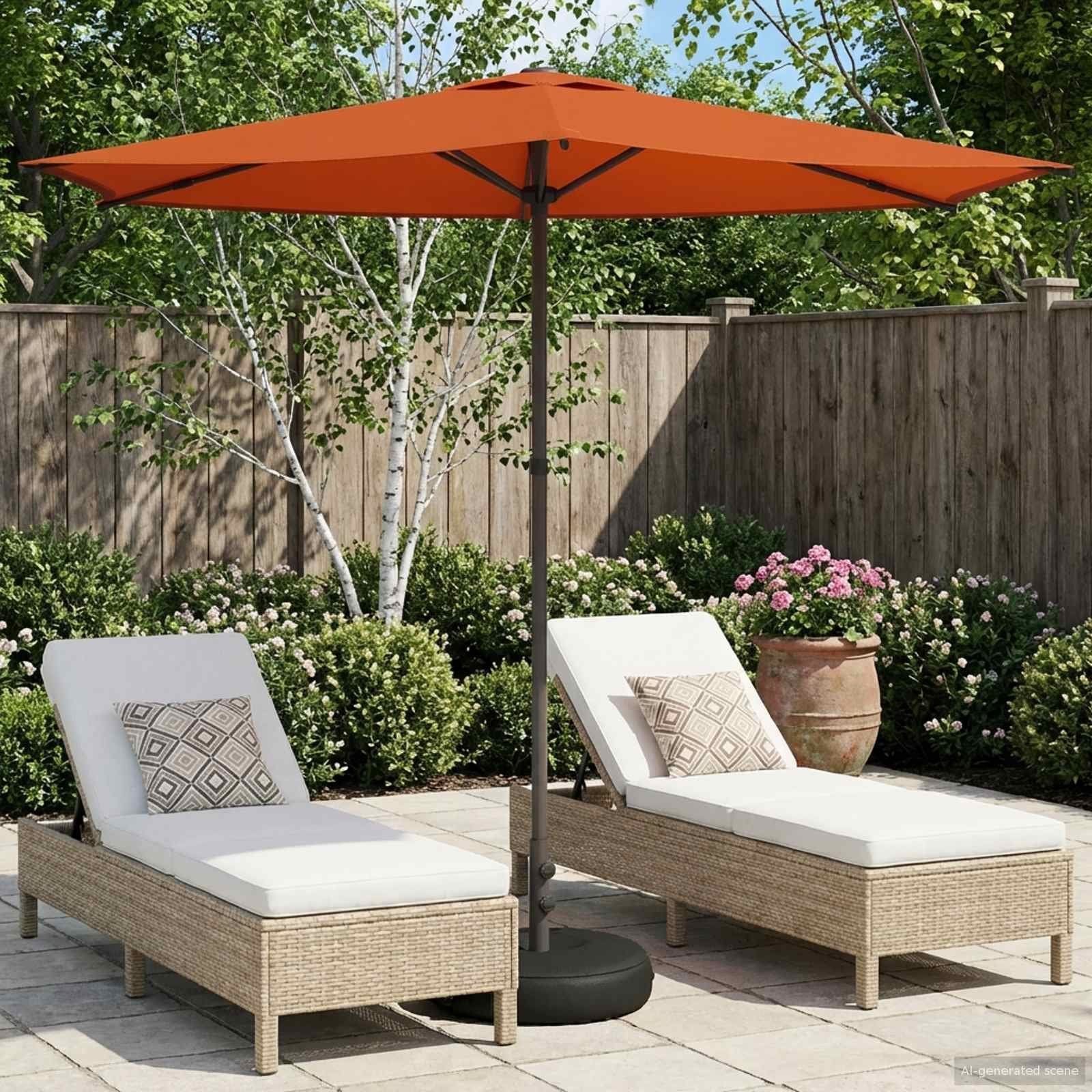 vidaXL vidaXL Parasolka ogrodowa 270 x 270 cm Poliester Prostokątny terakota