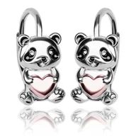 Biżuteria dla dzieci - Kolczyki srebrne Miś Panda dla dziewczynki dziecka angielskie 925 Golden Rose - miniaturka - grafika 1