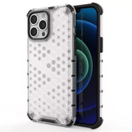 Etui i futerały do telefonów - Honeycomb etui pancerny pokrowiec z żelową ramką iPhone 13 Pro Max przezroczysty - miniaturka - grafika 1