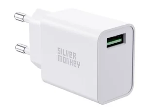 SILVER MONKEY Ładowarka sieciowa USB-A QC 3.0 18W QC-USB18W-SM - Ładowarki do telefonów - miniaturka - grafika 1