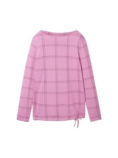 TOM TAILOR Damska koszulka z długim rękawem, 34937 - Mauve Brown Cosy Check, M - Koszulki i topy damskie - miniaturka - grafika 1