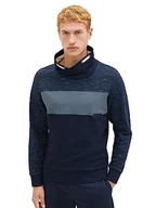 Bluzy męskie - TOM TAILOR Męska bluza Colorblock o wyglądzie 32438-navy Soft Spacedye, XL, 32438-Navy Soft Spacedye, XL - miniaturka - grafika 1