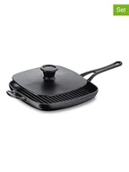 Patelnie - Tefal Pokrywka grillowa w kolorze czarnym - 22 x 22 cm - miniaturka - grafika 1