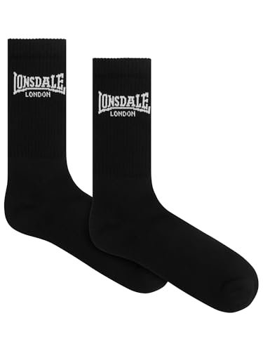Lonsdale Skarpety sportowe, uniseks, 6 sztuk, czarne/białe, rozmiar 43-46