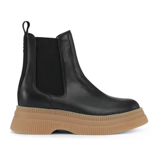 Botki damskie - Ganni, Creepers Chelsea Boots Czarny, female, - grafika 1