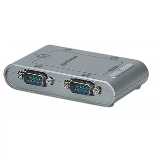 Manhattan Adapter USB na port szeregowy RS232 DB9M, 4-portowy (151047) - Adaptery i przejściówki - miniaturka - grafika 1