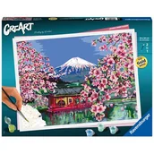 Malowanie po numerach - CreArt Premium: Kwitnąca wiśnia w Japonii - Ravensburger - miniaturka - grafika 1