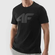 Koszulki męskie - Koszulka Męska 4F T-shirt Czarny Sportowy Regular Fit Bawełna S - miniaturka - grafika 1