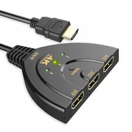 Kable - SWITCH 3x HDMI PRZEŁĄCZNIK ROZDZIELACZ 4K FULL HD - miniaturka - grafika 1