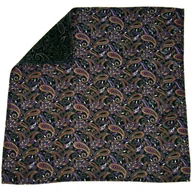 Krawaty i muchy męskie - Poszetka bawełniana zielona paisley EM 254 - EM Men's Accessories - miniaturka - grafika 1