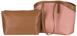 Elegancka shopperka ze skóry ekologicznej z insertem — David Jones - Torebki damskie - miniaturka - grafika 1