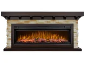 Kominki elektryczne - Kominek elektryczny z obudową ArtiFlame LUDWIG AF50 MULTICOLOR LED MAHOŃ BRĄZOWY ANTYK z dźwiękiem - miniaturka - grafika 1