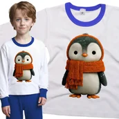 Piżamy dla dziewczynek - Piżama dziecięca Słodki Mały Pingwin W Szaliku Zima Śnieg Święta 110/116 - VoloDonum - miniaturka - grafika 1