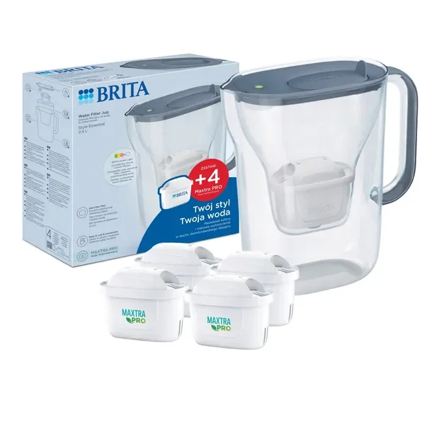 Dzbanek filtrujący BRITA Style Essential Grafit + 4x Wkłady Maxtra Pro Pure