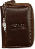 Portfele - Wild Things Only RFID Blocker prawdziwy skórzany portfel damski męski mini portfel brązowy 8x2x11cm z zawieszką wróżki D2OPJ111N - miniaturka - grafika 1