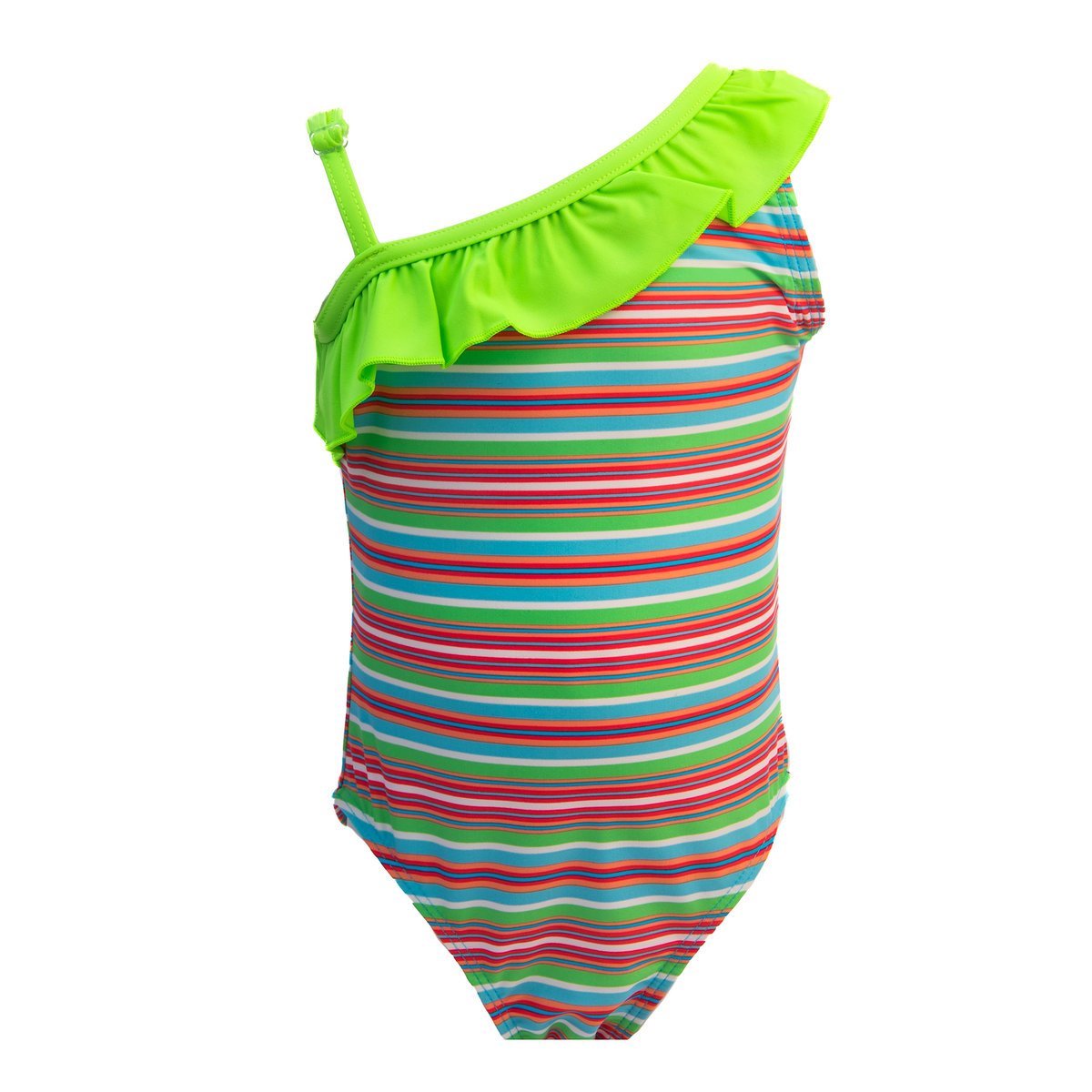 Dziewczęcy kostium kąpielowy jednoczęściowy paski zielony Mariss
