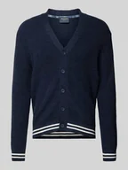 Swetry męskie - Kurtka z dzianiny z dekoltem w serek - miniaturka - grafika 1