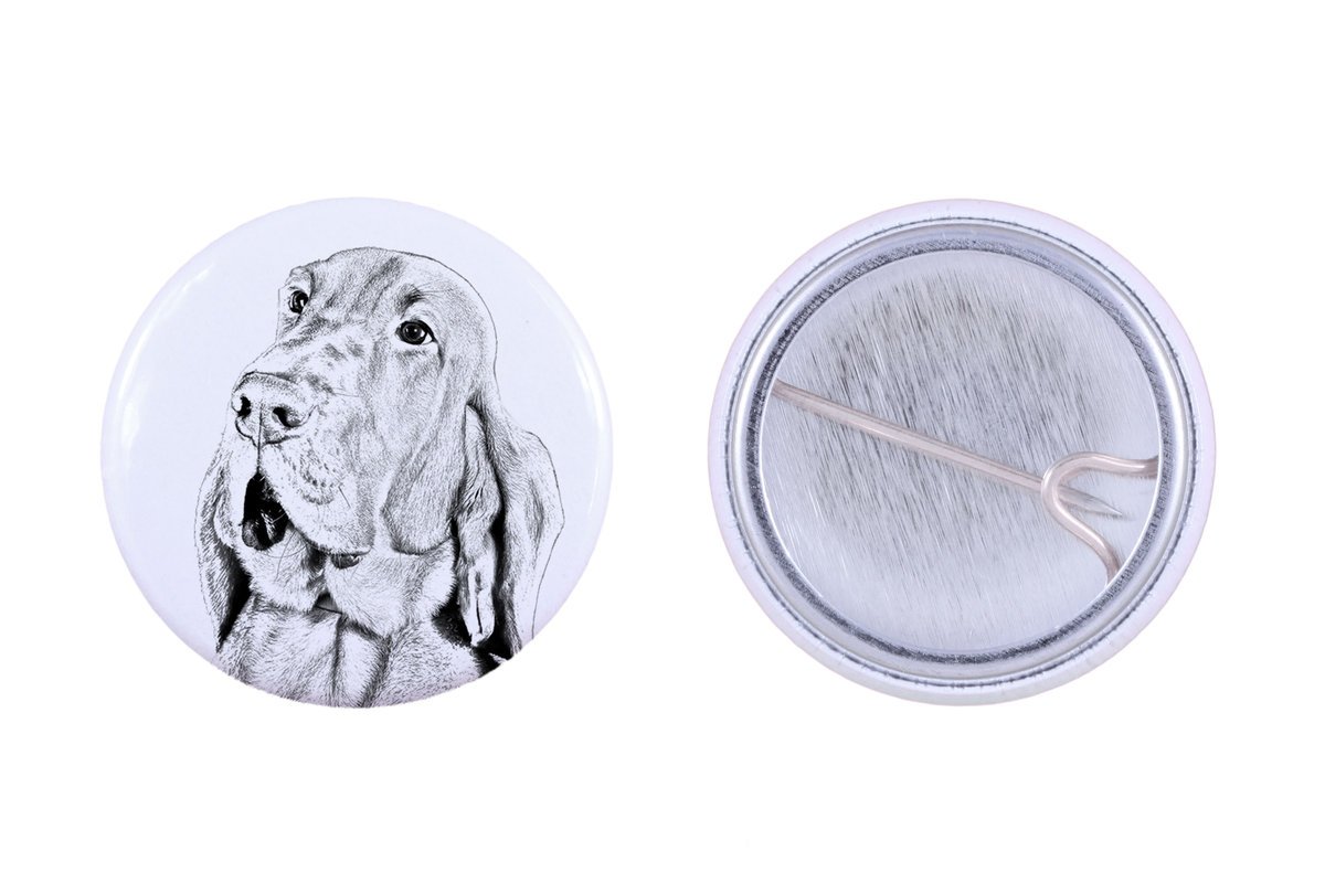 Bloodhound, Pies św. Huberta - przypinka z twoim psem, dodaj własne foto, marka Art-Dog