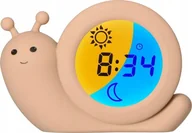 Wyposażenie pokoiku dziecięcego - Alecto Baby Simon Snail sleep rhythm learning alarm clock, Taupe - miniaturka - grafika 1