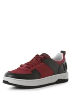 Trampki męskie - HUGO Tenisówki z dodatkiem skóry Mężczyźni Tekstylia czerwony wzorzysty, 44 - miniaturka - grafika 1