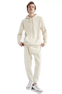 DeFacto Męska bluza z kapturem, beżowy, M - Bluzy męskie - miniaturka - grafika 1