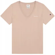 Koszulki i topy damskie - Koszulka damska Champion beżowa 117536 MS079 XL - miniaturka - grafika 1