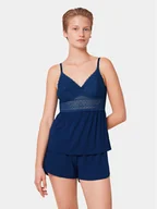 Piżamy damskie - Triumph Piżama Aura Spotlight 10218289 Niebieski Regular Fit - miniaturka - grafika 1