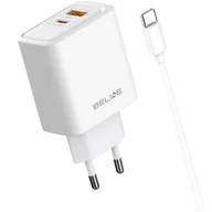 Ładowarki do telefonów - Ładowarka sieciowa Beline 45W GaN USB-A/USB-C + kabel USB-C/USB-C BLN2CW45C biały - miniaturka - grafika 1