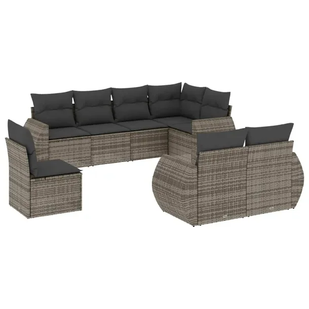Zestaw mebli ogrodowych rattan PE - szary - 62x62x69 cm