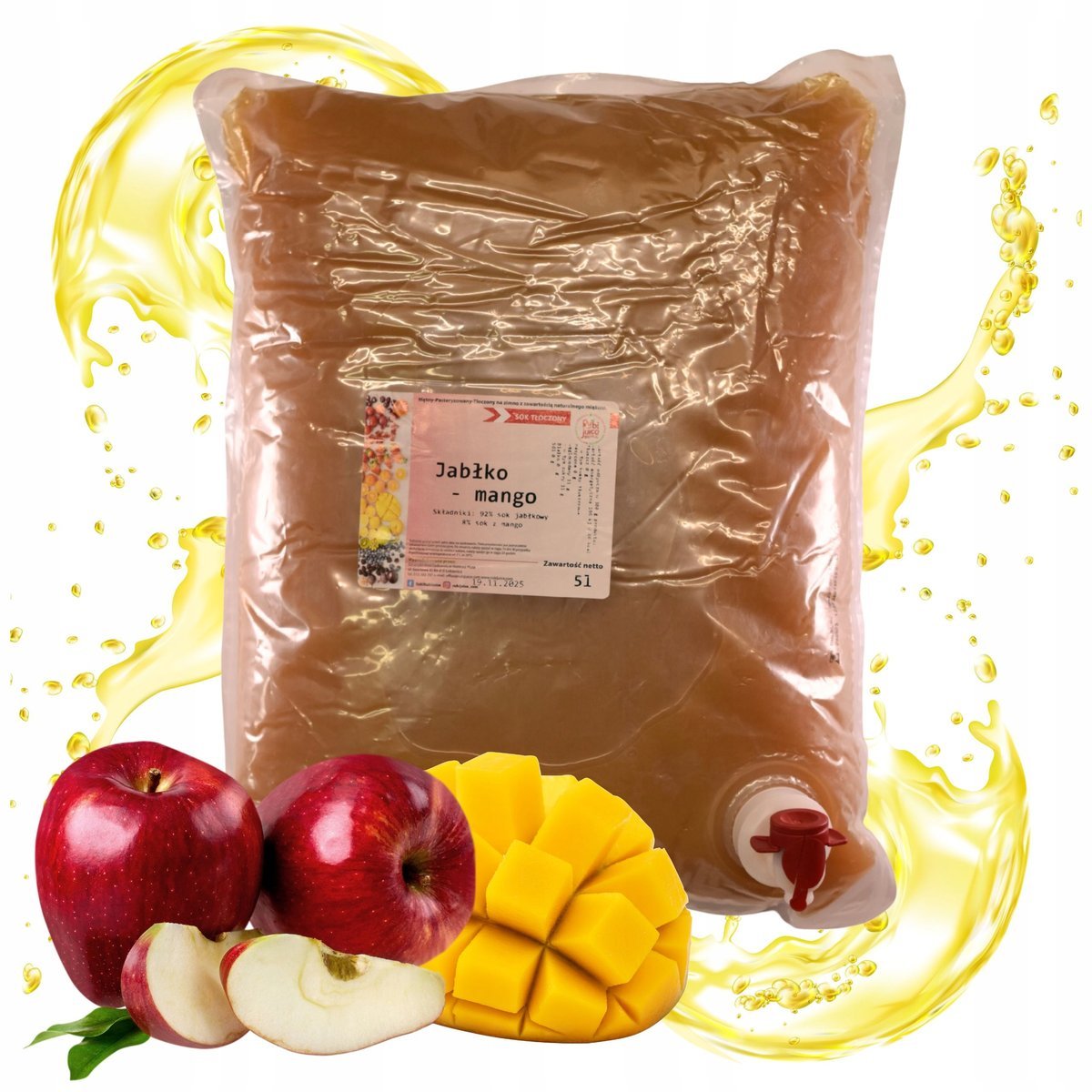Sok jabłko-mango 5l 100% NFC tłoczony naturalny bez dodatku cukru