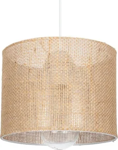 Lampa wisząca Solar Lampa wisząca zwis pojedynczy BOHO len biała - Lampy sufitowe - miniaturka - grafika 1