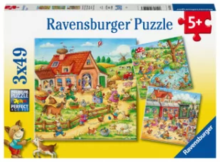 Ravensburger Kinderpuzzle - Ferien auf dem Land - 3x49 Teile Puzzle für Kinder ab 5 Jahren - Puzzle - miniaturka - grafika 2