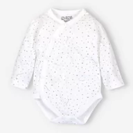 Body dla niemowląt - Body kopertowe STARS z bawełny organicznej dla dziewczynki-68 - miniaturka - grafika 1